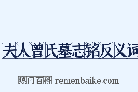 夫人曾氏墓志铭反义词是什么意思的图片